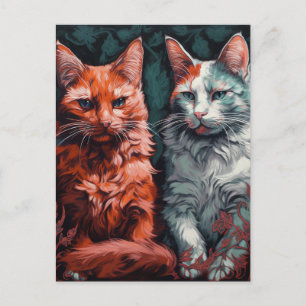 Cartão Postal Dois Bons Gatos
