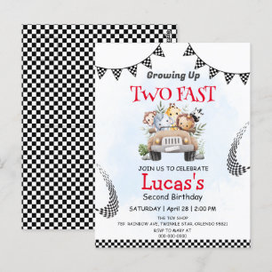 Cartão Postal Dois carros de corrida Safari selvagens rápidos Fe