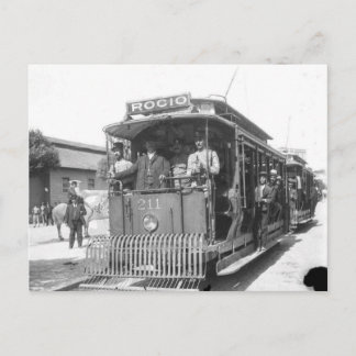 Cartão Postal Dois carros elétricos de Lisboa 1912