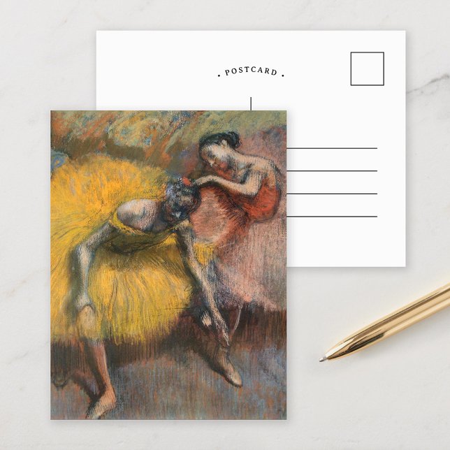 Cartão Postal Dois Dançarinos, Amarelo e Rosa | Edgar Degas (Criador carregado)