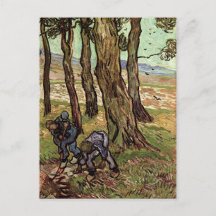 Cartão Postal Dois Diggers Entre Árvores, Van Gogh Fine Art