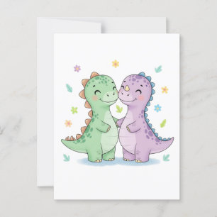 Cartão Postal Dois dinossauros de melhor amigo
