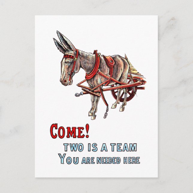 Cartão Postal Dois é uma equipe (Frente)