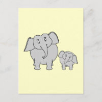 Dois elefantes. Bela Cartoon para Adultos e Bebês.