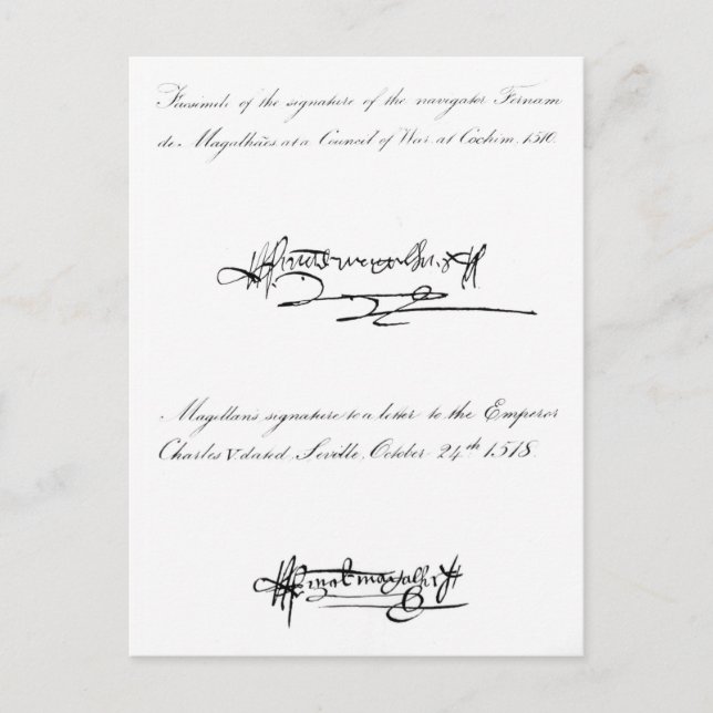 Cartão Postal Dois exemplos da assinatura (Frente)