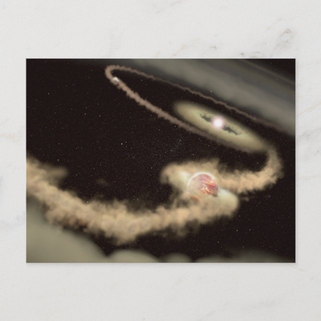 Cartão Postal Dois Exoplanetas Gás Orbitando Uma Jovem Estrela (Frente)