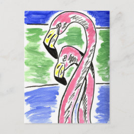 Cartão Postal Dois Flamingos