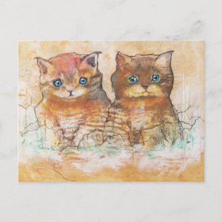 Cartão Postal Dois Gatinhos