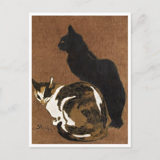Cartão Postal Dois Gatos Steinlen (Frente)