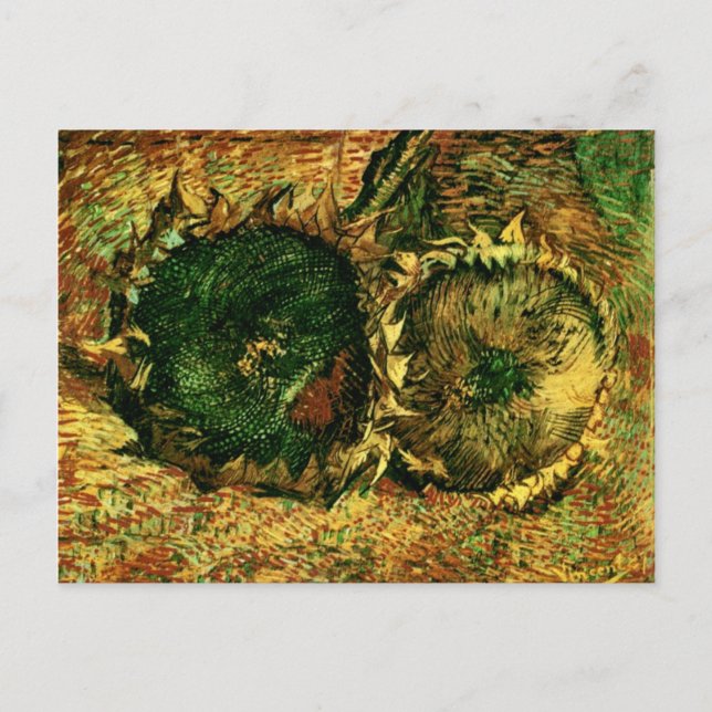Cartão Postal Dois Girassóis Cortados (F376)Van Gogh Belas Artes (Frente)