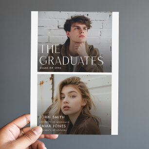 Cartão Postal Dois Graduados Conjuntos Anúncio de Dupla Graduaçã
