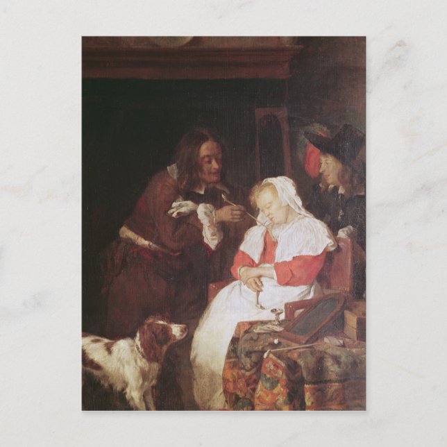 Cartão Postal Dois homens com uma mulher adormecida, c.1655-60 (Frente)