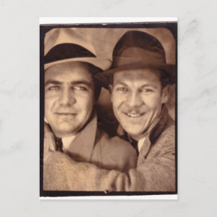 Cartão Postal Dois Homens Na Foto Booth 1933