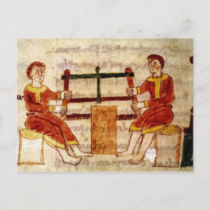 Cartão Postal Dois Homens Sawing Wood, de "De Universo"