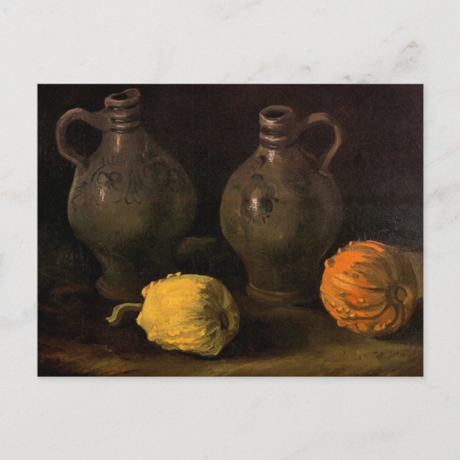 Cartão Postal Dois Jars e Dois Pumpkins por Vincent van Gogh (Frente)