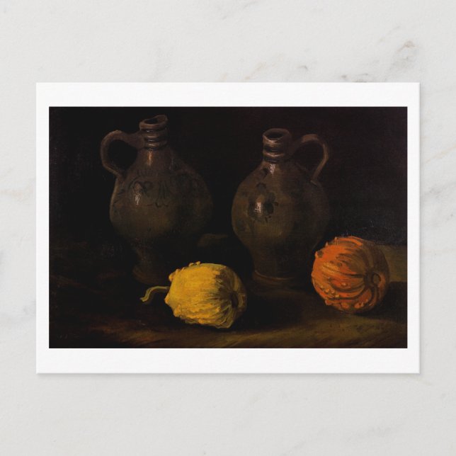 Cartão Postal Dois Jars e Dois Pumpkins Van Gogh Bons Art (Frente)