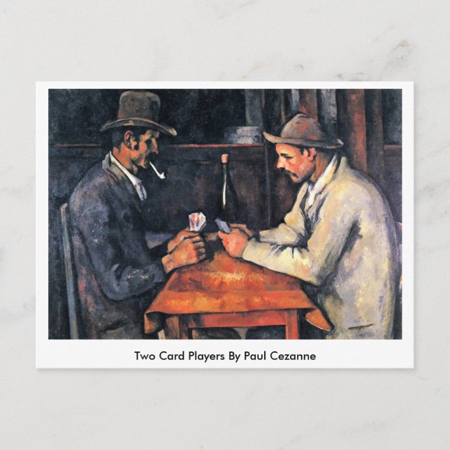 Cartão Postal Dois Jogadores De Cartas Por Paul Cezanne (Frente)