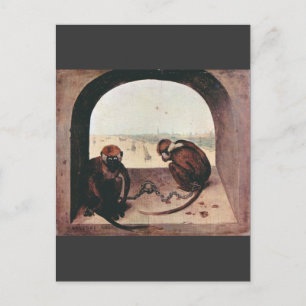 Cartão Postal Dois macacos de Pieter Bruegel