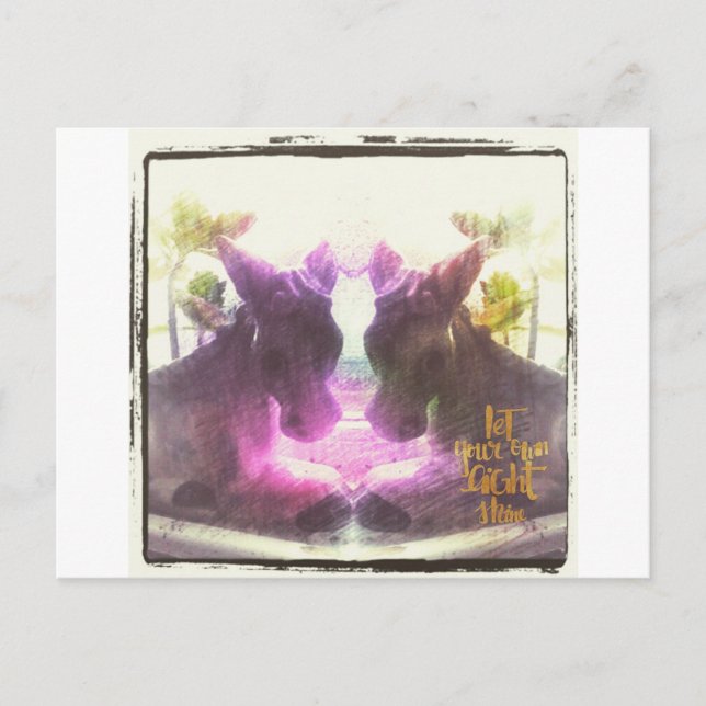 Cartão Postal Dois Macacos Deixam A Luz Brilhar (Frente)