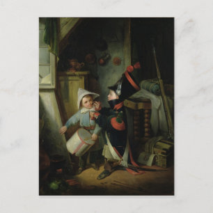 Cartão Postal Dois meninos se vestindo como soldados