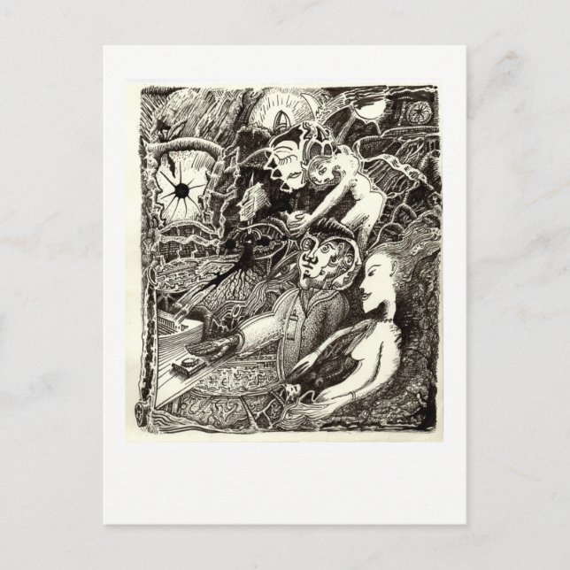 Cartão Postal Dois mundos, de Brian Benson. (Frente)