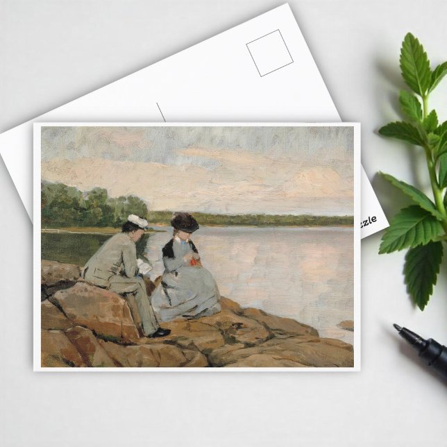 Cartão Postal Dois na praia, Arvid Liljelund (Criador carregado)