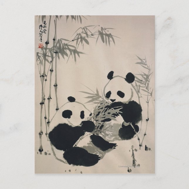 Cartão Postal Dois Pandas (Frente)
