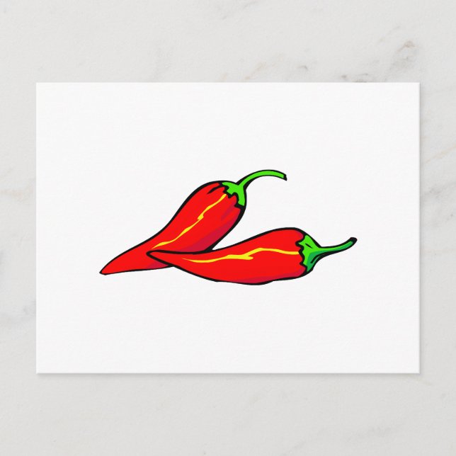 Cartão Postal Dois Peppers Red Chili ao Lado (Frente)