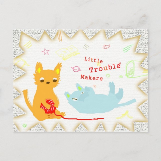 Cartão Postal Dois Pequenos Criadores De Problemas (Frente)