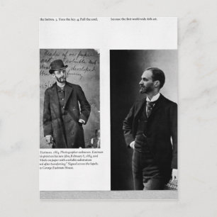 Cartão Postal Dois retratos de George Eastman 1884 e 1890