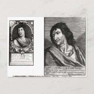 Cartão Postal Dois retratos de Savinien Cyrano de Bergerac