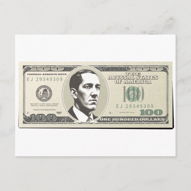 Cartão Postal Dólar de Lovecraft (Frente)