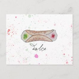 Cartão Postal Dolce Cannolo Watercolor