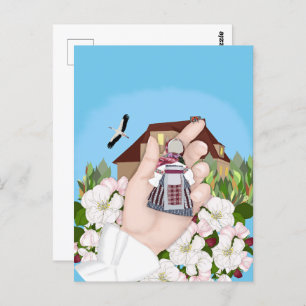 Cartão Postal Doll Do Partido Ucraniano, Motanka. Camiseta