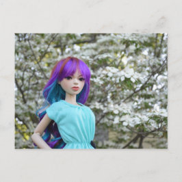 Cartão Postal Doll Mirodoll Mika juntada à Bola Asiática