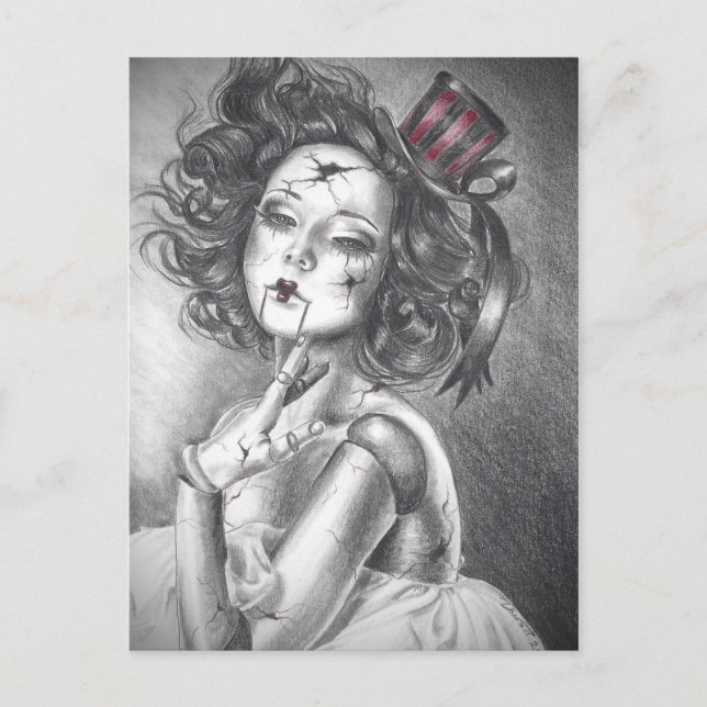 Cartão Postal Doll Postcard quebrada Boneca de Carnaval de Bonec (Frente)