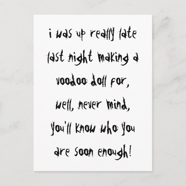 Cartão Postal Dolls Voodoo (Frente)