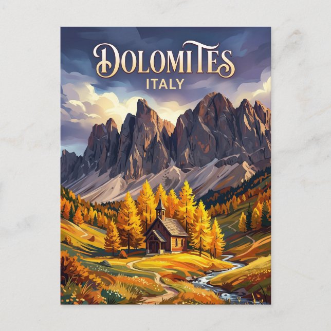 Cartão Postal Dolomitas Itália (Frente)