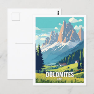 Cartão Postal Dolomitas Itália Locais Famosos de Viagem