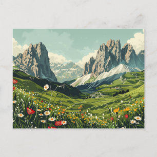 Cartão Postal Dolomitas, Itália Viagem Retro