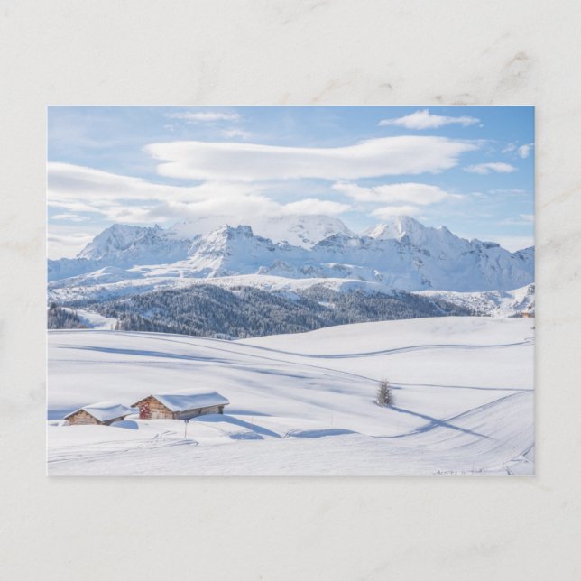 Cartão Postal Dolomites de Snowscape | da retirada da cabine (Frente)