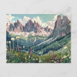 Cartão Postal Dolomites, Itália Retro Viagem
