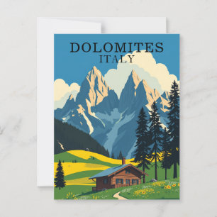 Cartão Postal Dolomites Itália Retro Viagem