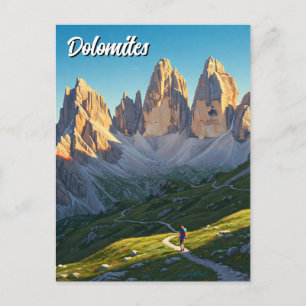 Cartão Postal Dolomites Italy Hiker Viagem