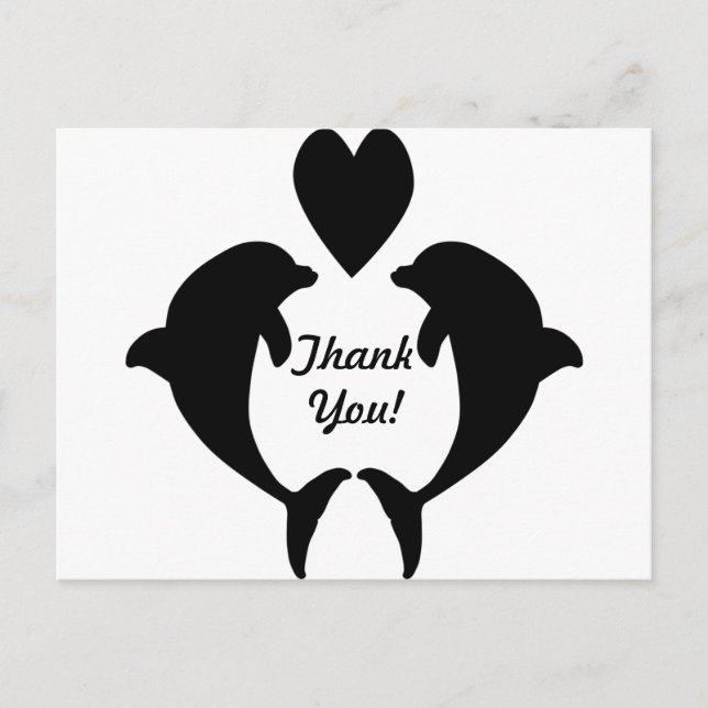 Cartão Postal Dolphin Heart (Frente)