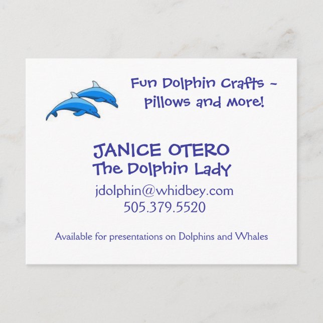 Cartão Postal Dolphin Lady Postacrd (Frente)