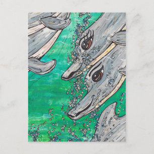 Cartão Postal Dolphin Pod Amigável