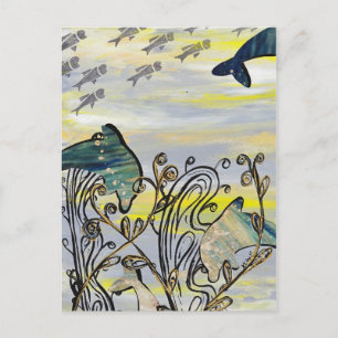 Cartão Postal Dolphin Splash