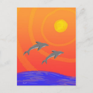 Cartão Postal Dolphin Sunset