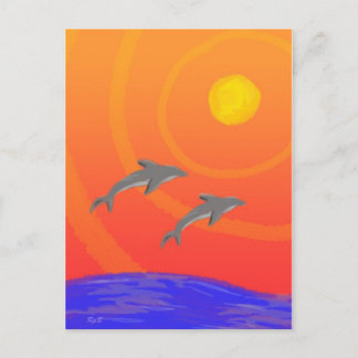 Cartão Postal Dolphin Sunset
